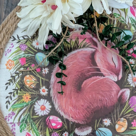 Floral Bunny Rope Wall Art - Picture 2 of 8